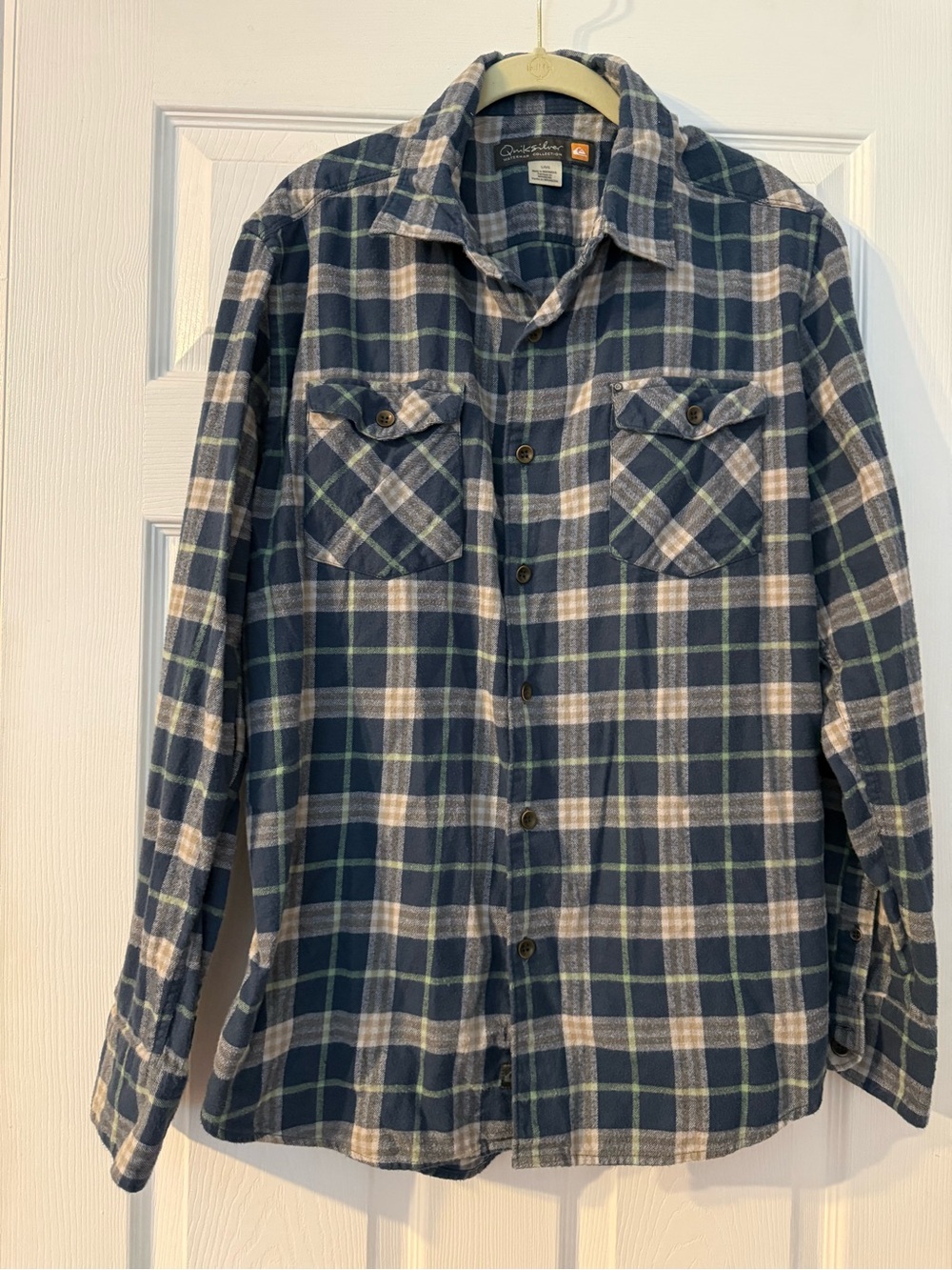 Quicksilver Navy Plaid Flannel Shirt - Men's